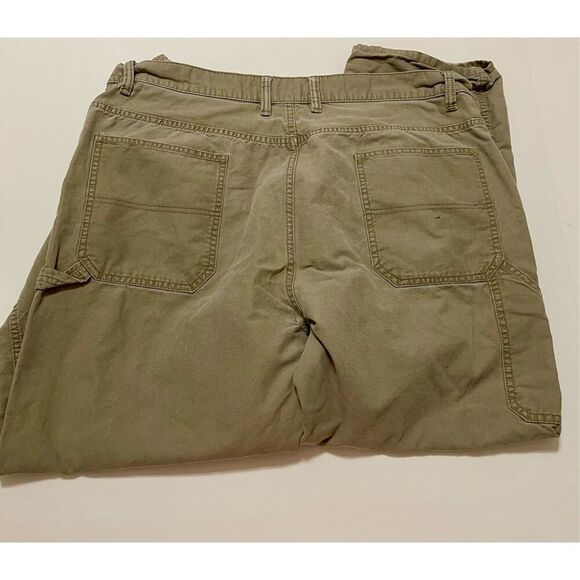 Blue Mountain  Canvas Utility Carpenter Pants Men's Tag 40x32 Khaki Beige Distre - Picture 7 of 7